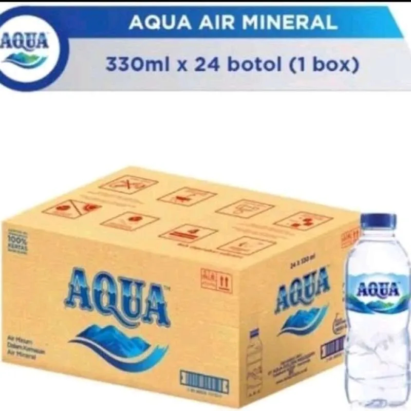 

Air Mineral AQUA Botol 330ml – 1 Dus (24 Botol) – Segar & Higienis AQUA Air Mineral Kemasan Botol