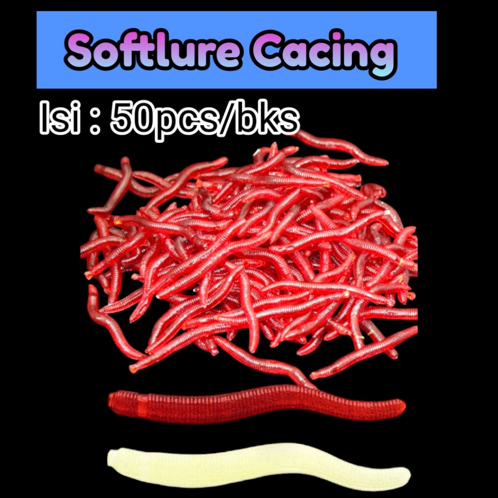 Soft Lure Worm Umpan Cacing Soft Bait 3.5cm 50pcs Umpan Mancing Softlure Cacing