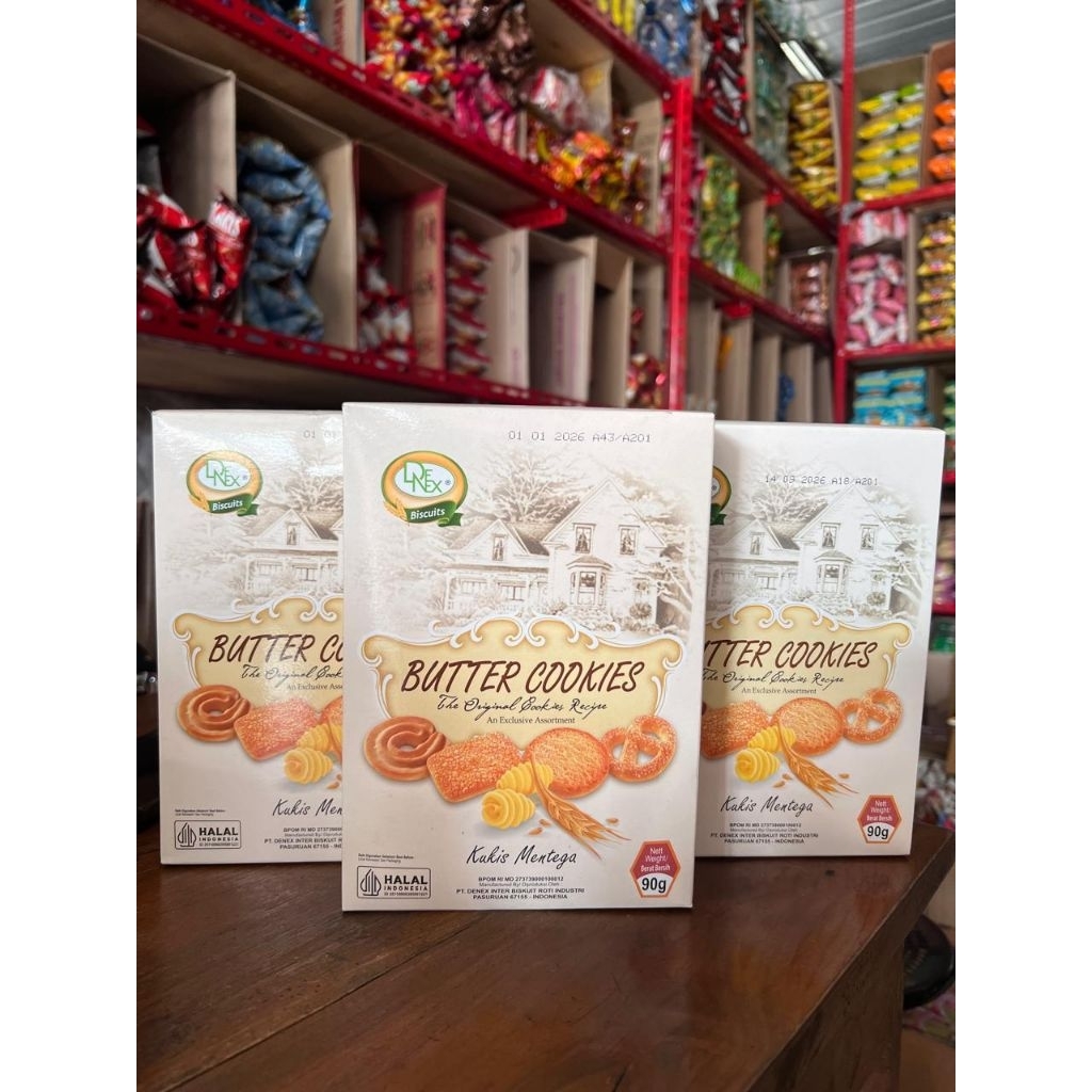 

Butter Cookies Box Denex 90gr (1Karton isi 24Pcs)