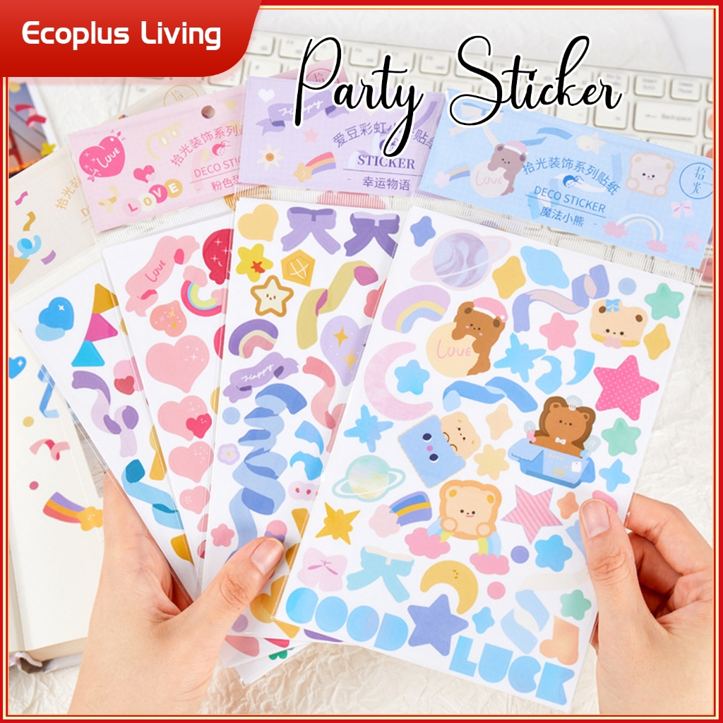 

Decoration Sticker Party Ribbon Colorful Printing Stiker Pita Stiker untuk Pesta Dekorasi Love Pesta Kraft Kerajinan