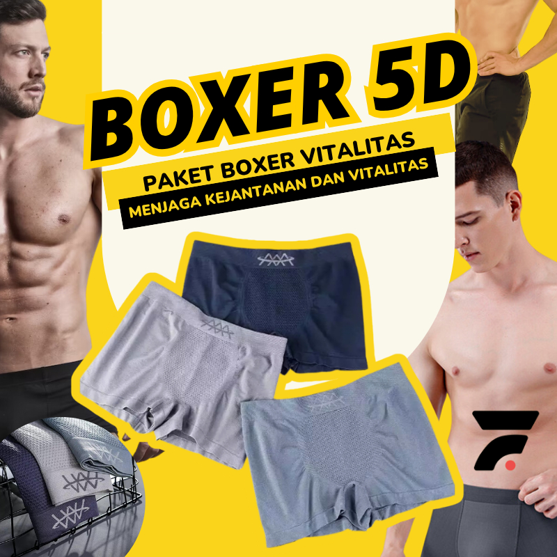 Celana Dalam Terapi Magnetic 5D Boxer Therapy Kesehatan Vitalitas Seamless Premium Elastis Nyaman An