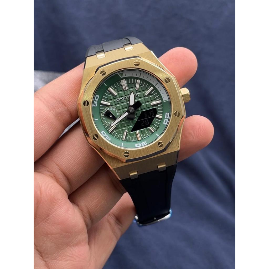 Casio G-Shock GA-2100 ga-2100 Original Mod Green Dial gold gen 4