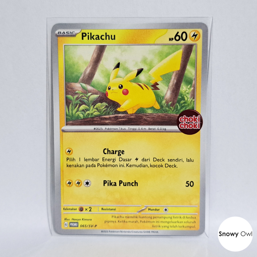 Pikachu 065/SV-P Exclusive Choki Choki Stamp Promo Pokemon TCG Card Indonesia Original