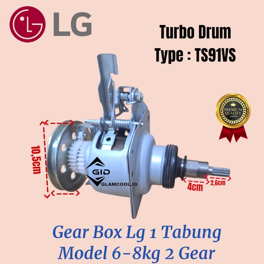 TS91VS GEARBOX MESIN CUCI LG 1 TABUNG 6-8KG DRUM TURBO