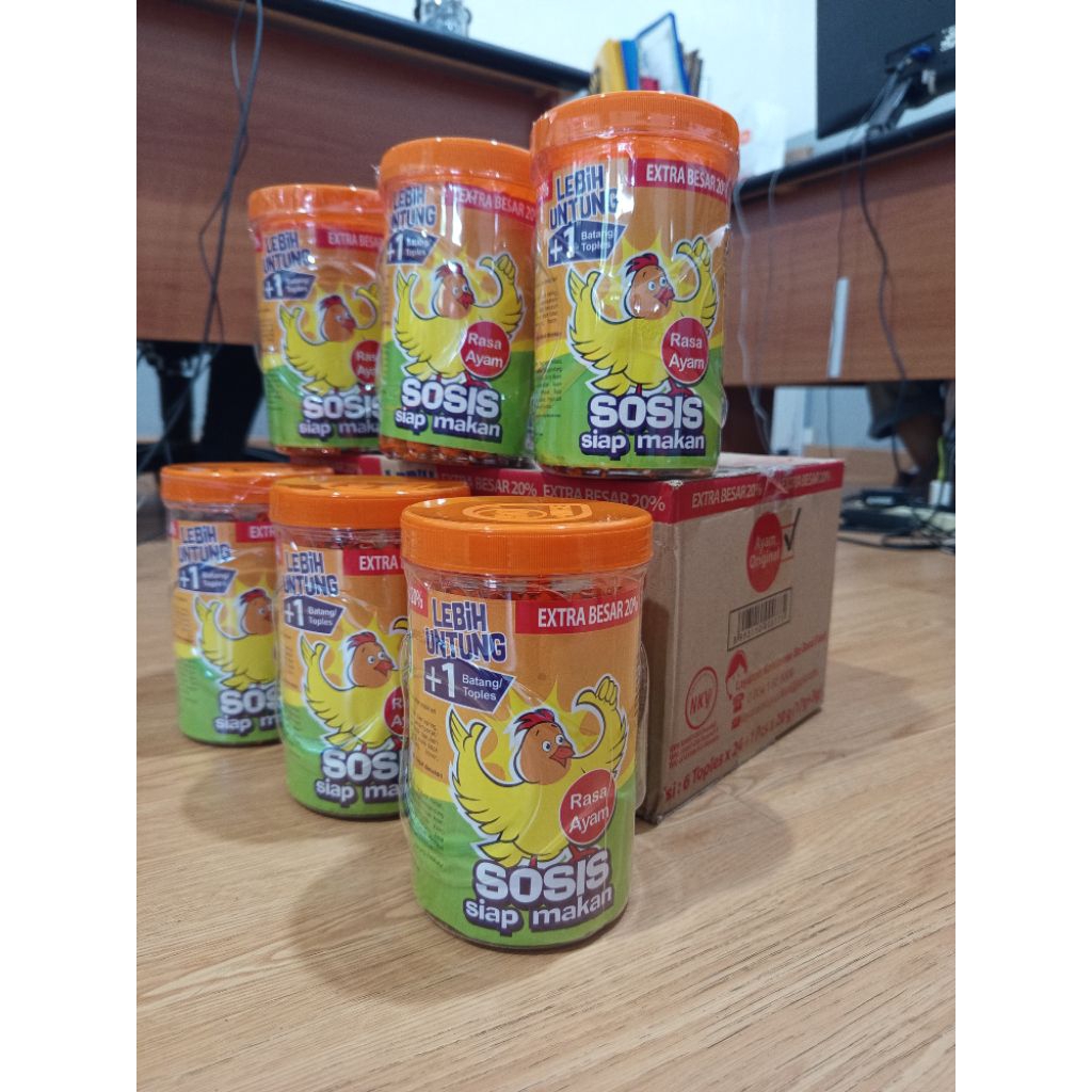 

SO NICE Sosis Sonice Ayam Siap Makan Rasa Ayam 18gr - 1 Dus Isi 6 Toples