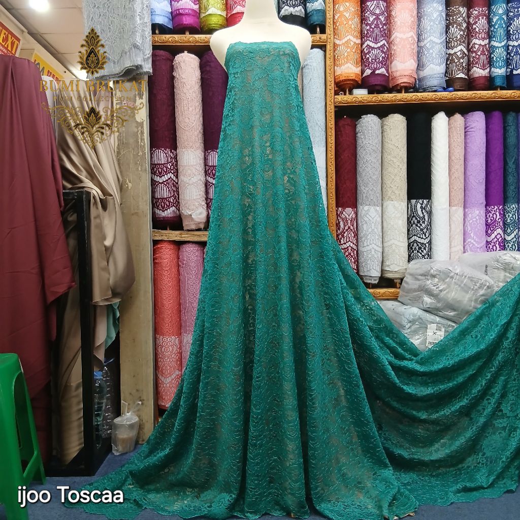 Kain brukat Fatmawati premium /bahan kebaya meteran brokat katun .metalik /cocok untuk acara seragam