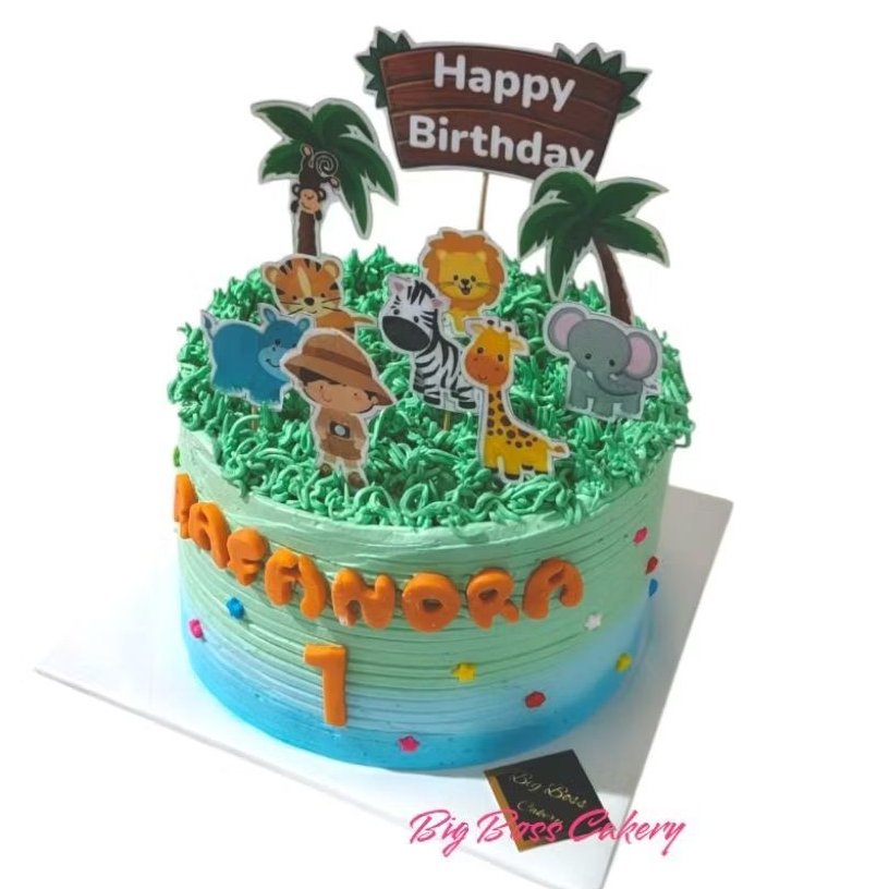 

Big Boss Cakery NEW BLACKFOREST BIRTHDAY WILD ANIMALS CAKE KUE ULTAH ANAK JUNGLE ZOO