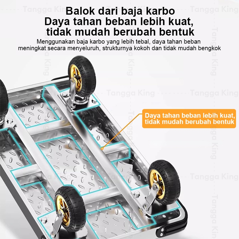 New Reaim Handtruck Troli Barang Lipat Model Besi 1000 Kg Besi Ringan Lipat Troli Kecil Troli Baja