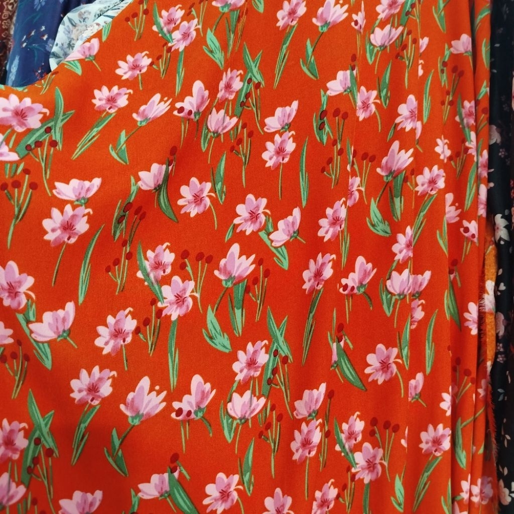 Bahan Satin Motif - Kain Saten Silk - Bahan Satin Silk Motif - Kain Kebaya - Kain Meteran - Bahan Sa