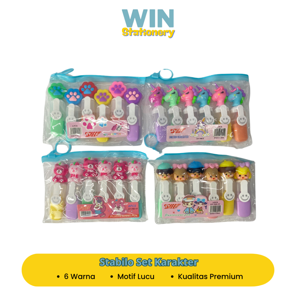 

Stabilo Set Sekolah Kantor Karakter Lotso Marvel Little Pony Boneka 6 Warna