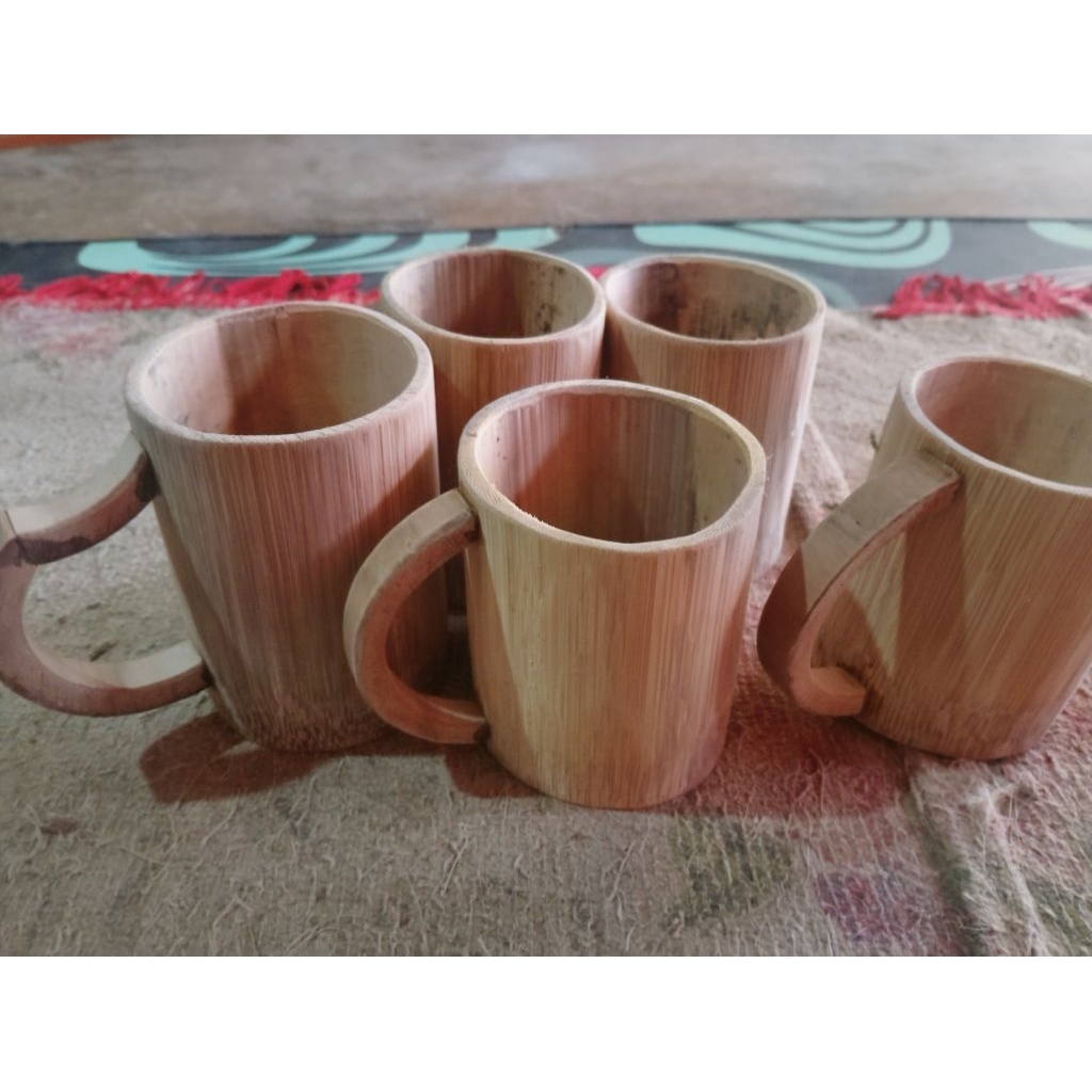 gelas bambu kerajinan tangan cod
