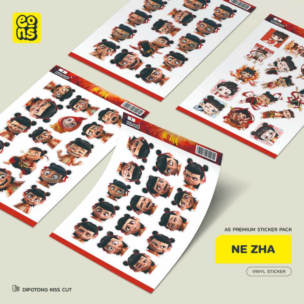 

Stiker Pack NE ZHA Waterproof Aesthetic- untuk Laptop, Motor, dan Helm - Paper Stationery