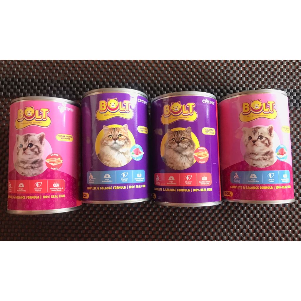 

Makanan Kucing Basah BOLT KALENG 400 Gram / Wet Cat Food Murah
