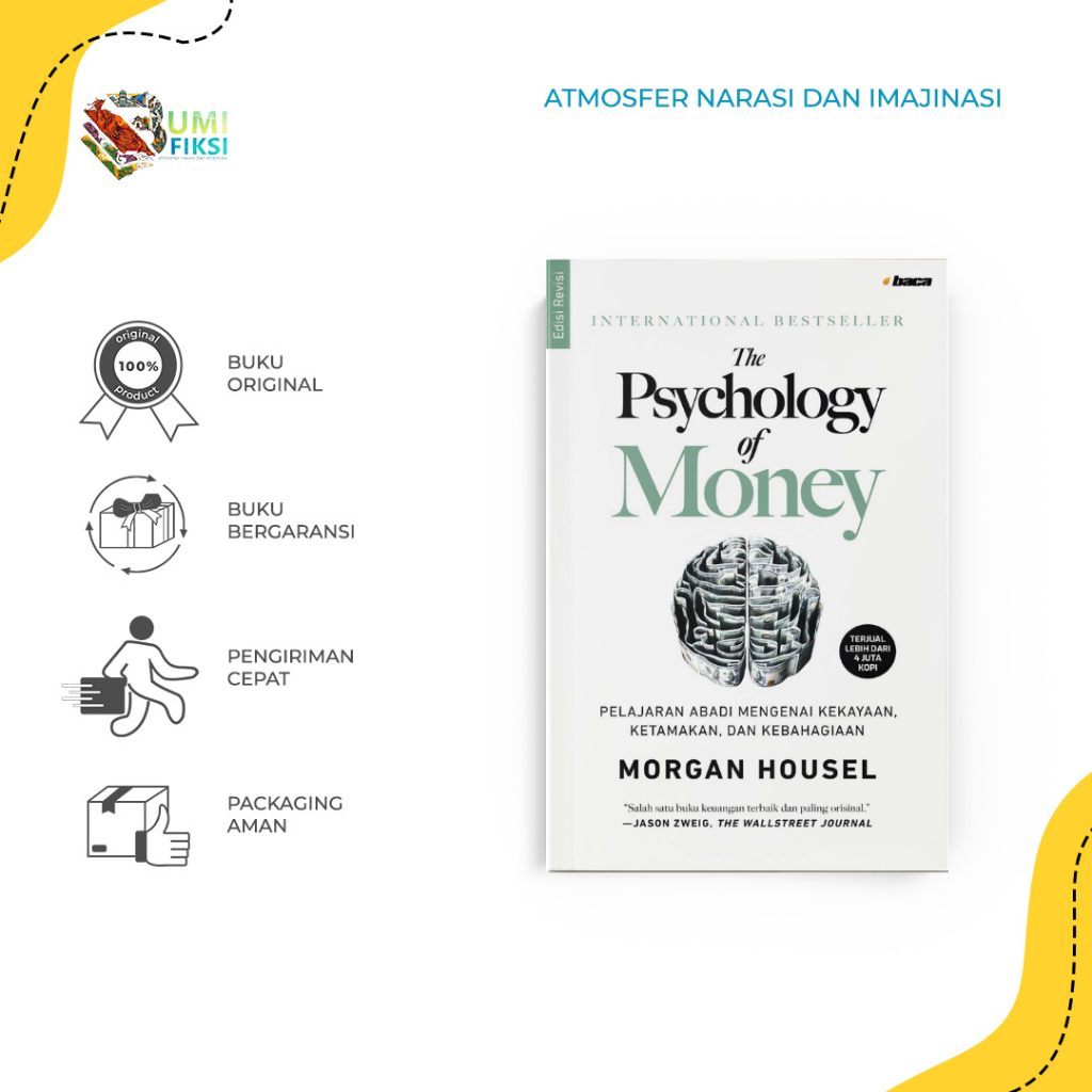 Buku Psikologi The Psychology Of Money - Morgan Housel - Baca - Gratis Biaya Packing