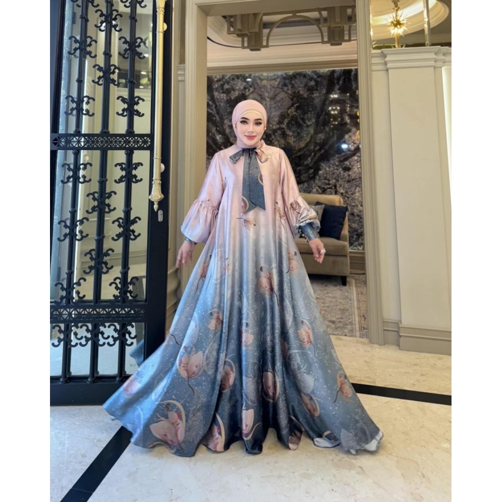 SHELLASAUKIA DRESS GRADASI PITA SETHIJAB
