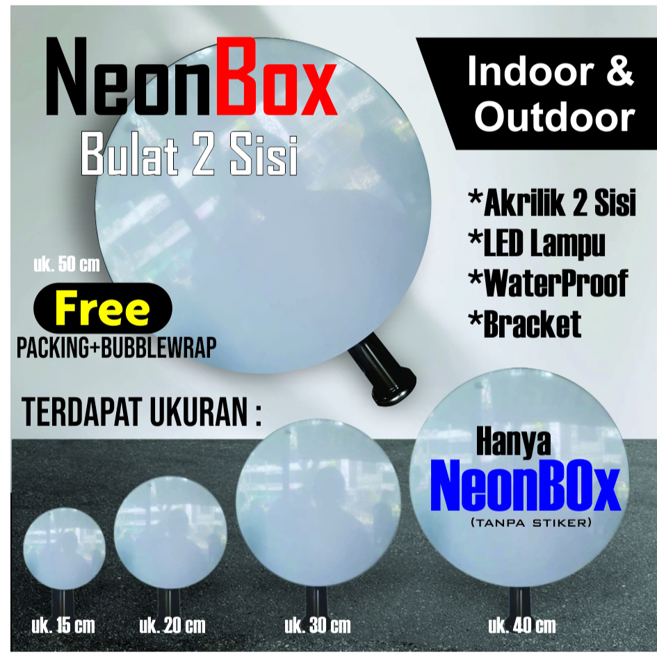 NeonBox Akrilik 2 Sisi (termurah)