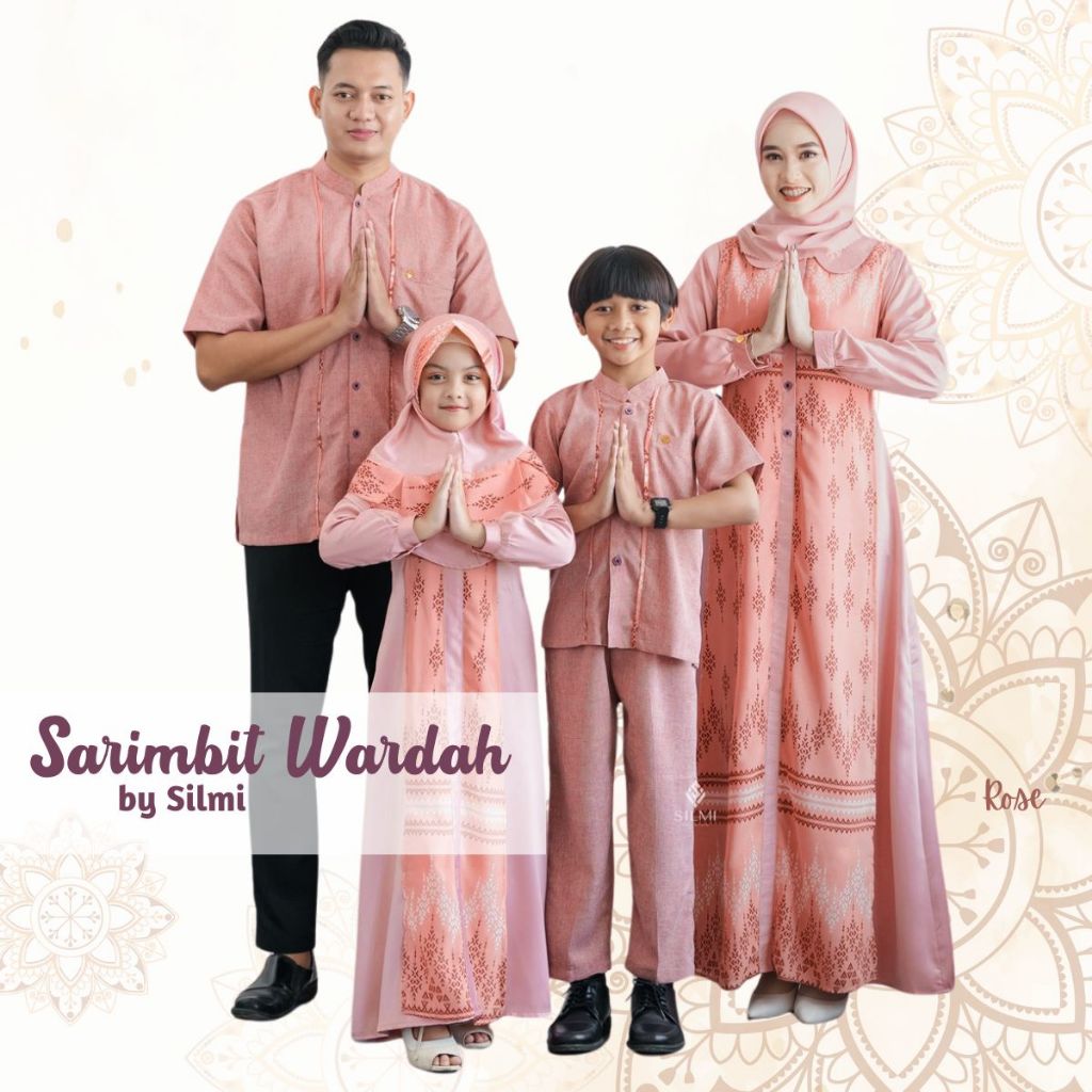 Silmi Gamis Seragam Keluarga Lebaran Terbaru Couple Pasangan Sarimbit Muslim Motif Silmi Wardah