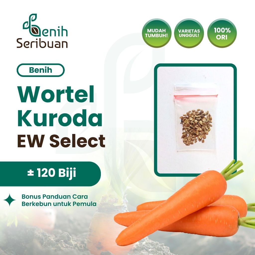 Benih Seribuan - 120 Benih Sayuran Wortel Kuroda