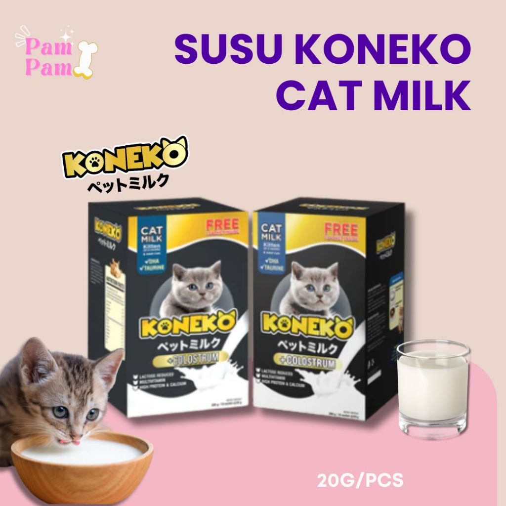 Koneko Susu Kucing Milk Cat 20g Susu Kucing Rendah Laktosa Milk Cat Koneko 20g Susu Kucing Kitten