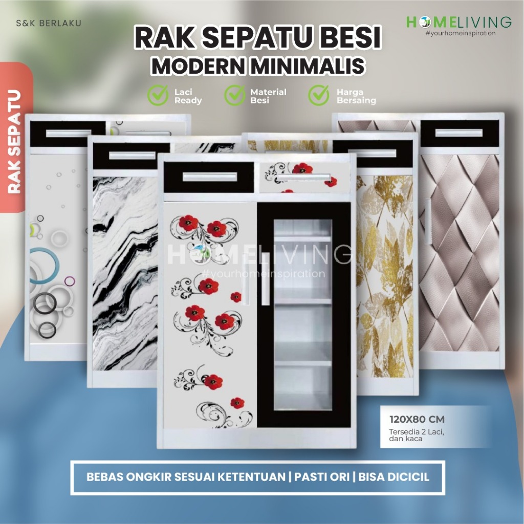 HOMELIVING - RAK SEPATU BESI - LEMARI SEPATU BESI - RAK SEPATU SANDAL - RAK SERBAGUNA