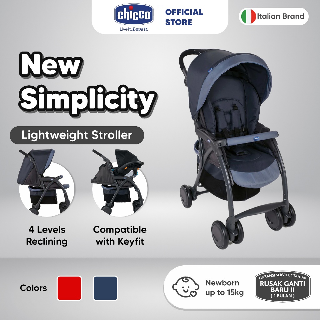CHICCO Stroller New Simplicity / Stroller Bayi Lipat Travelling / Stroller Bayi / Stroller Ringan