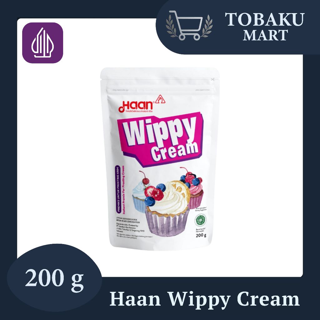

HAAN WIPPY CREAM POUCH 200 GR / 400 GR / WHIPPING CREAM INSTAN SIAP KOCOK UNTUK KUE & DESSERT