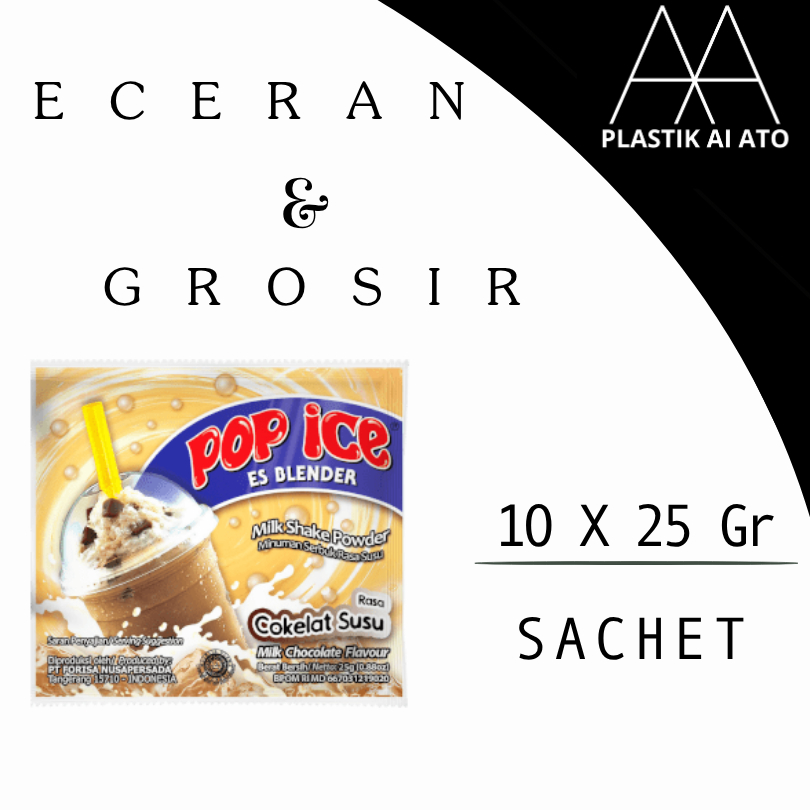 

Pop Ice Milk Shake Powder Active COKLAT SUSU 25 Gr 10 Pcs / Pop Ice COKLAT/ COKELAT / POPICE RASA BUAH /