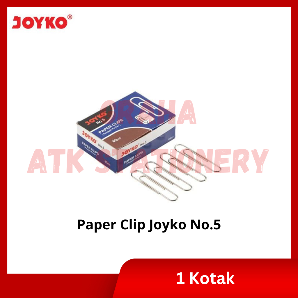 

[1 Kotak] Paper Clip Joyko No.5 / Klip Kertas / Penjepit Kertas Joyko No.5