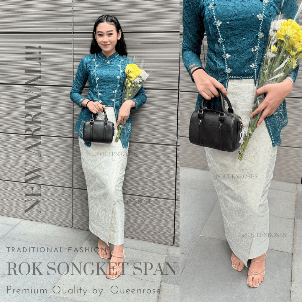 De Rok songket span tradisional // songket tenun // rok span // rok songket span // bawahan kebaya