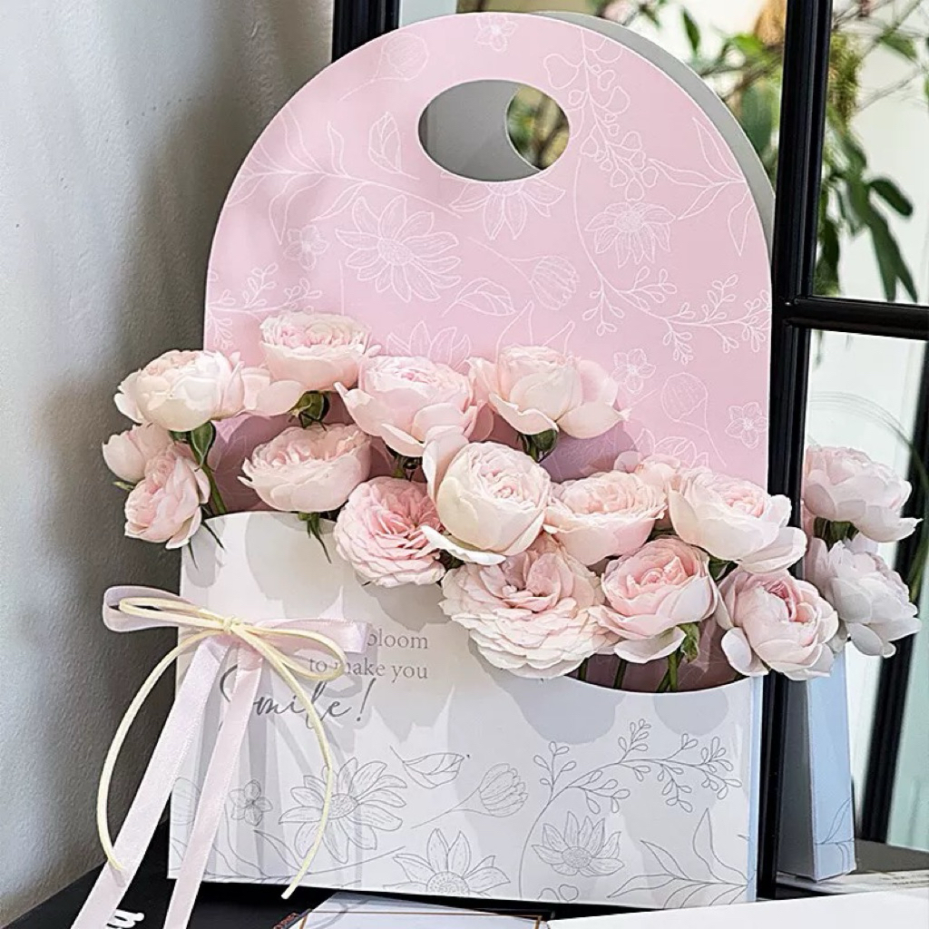 

[Min 5 PCS] Flower Box Tenteng | Kotak Bunga Hari Ibu Valentine | Papan Bunga Premium