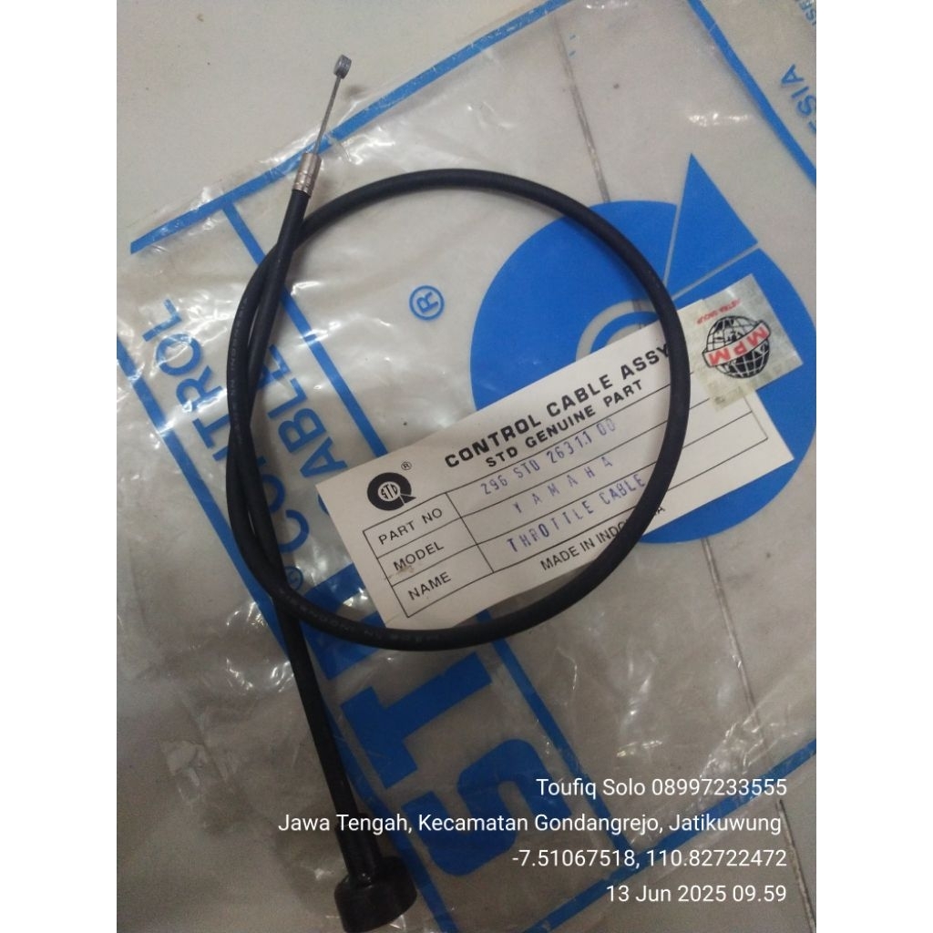 Kabel Olor Sulur Gas Yamaha V75 V70 V50 Bagian Atas