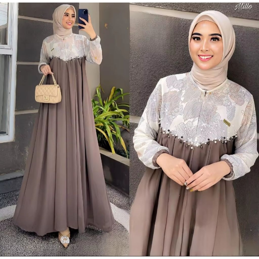 6.6 Sale Diskon Hari ini Najah Fashion Kifara Dress Kondangan Cringkle Airflow MIx Ceruty Babydoll M