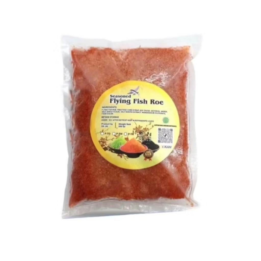

Frozen Tobiko Orange - Seasoned Flying Fish Roe - 100g - Halal