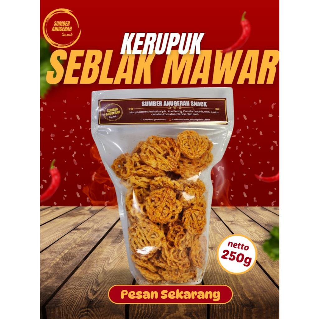 

Kerupuk Seblak Mawar pedas Daun Jeruk / Rafael Pedas Bumbu Melimpah