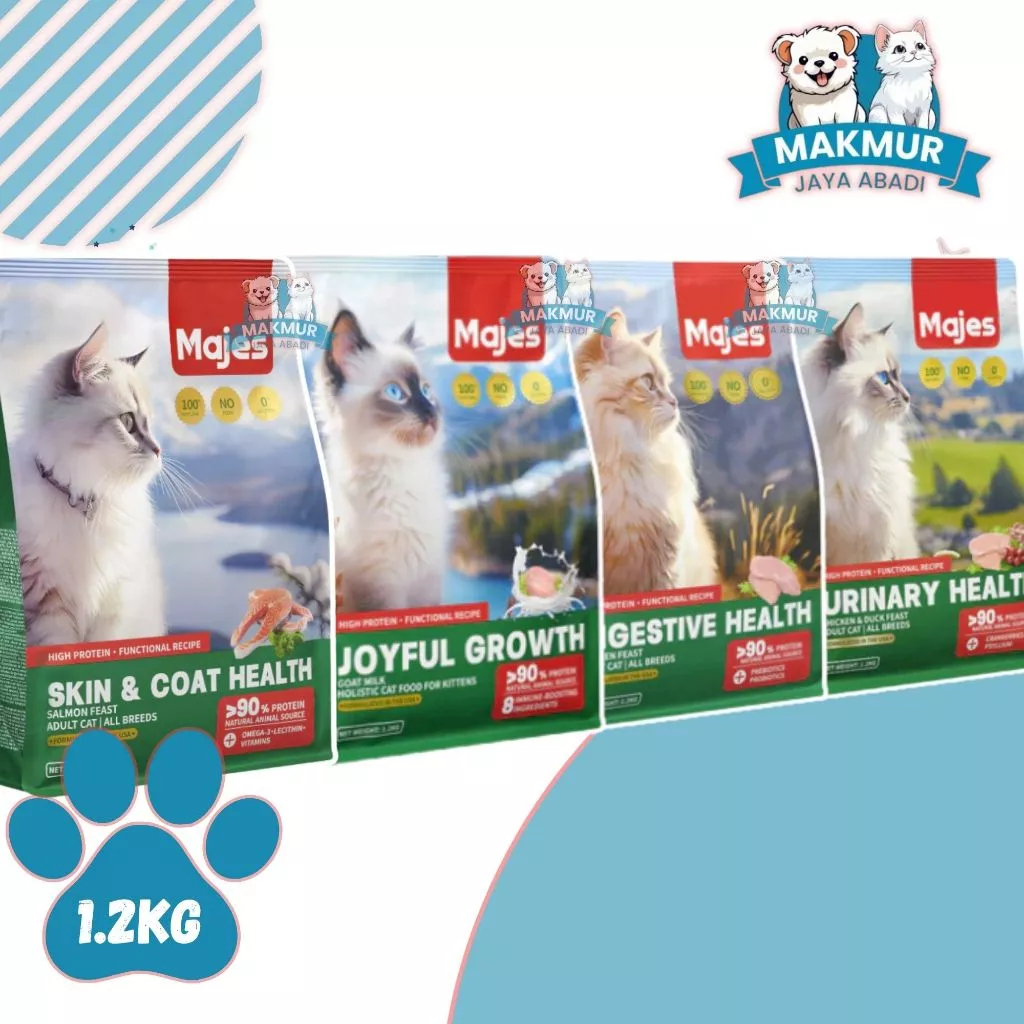 MAJES Cat High Protein Fungctional Recipe Dry Cat Food 1.2KG Freshpack / Cat Food Majes Super Premiu