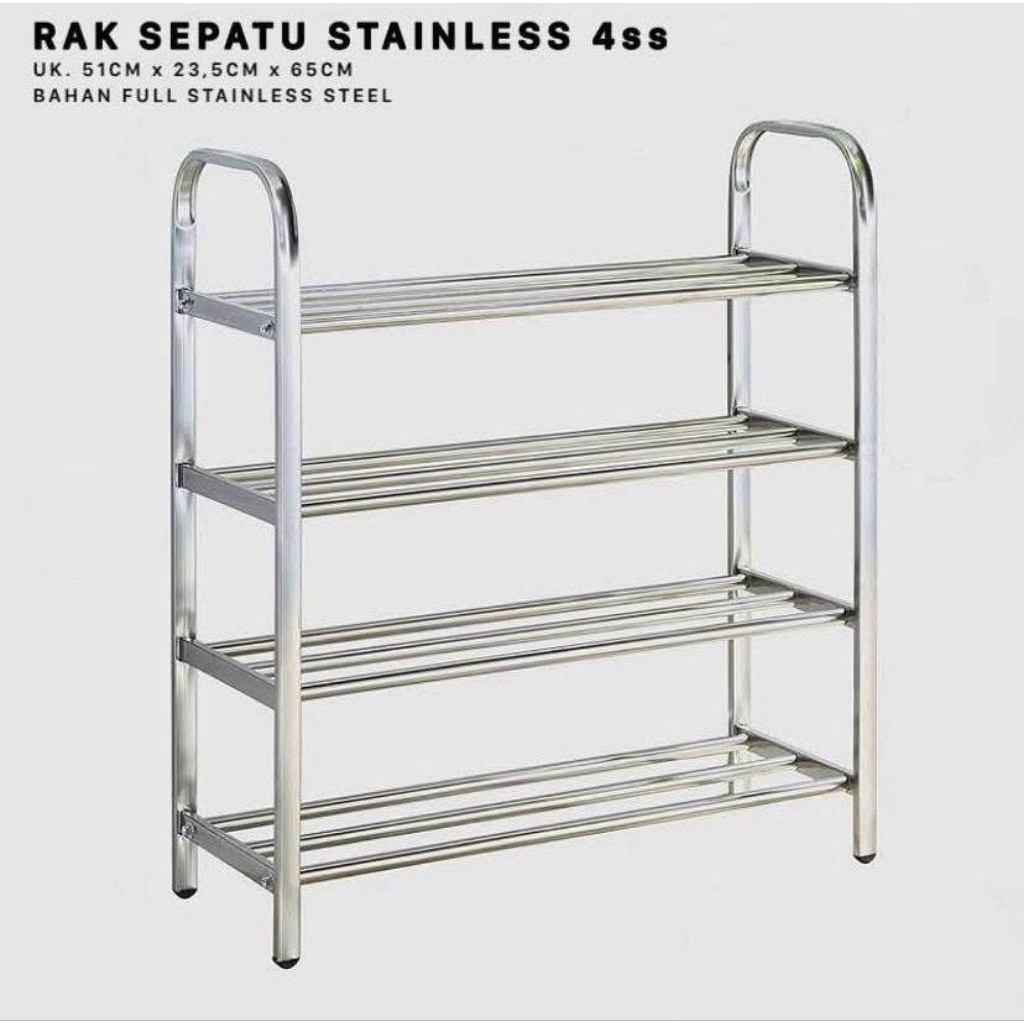 rak sepatu stainless susun 4