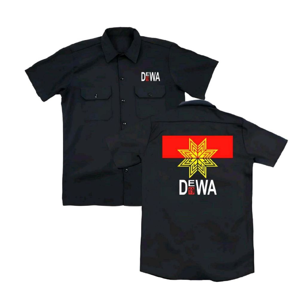 Dewa19 music PDH workshit kemeja pendek pria wanita distro bandung