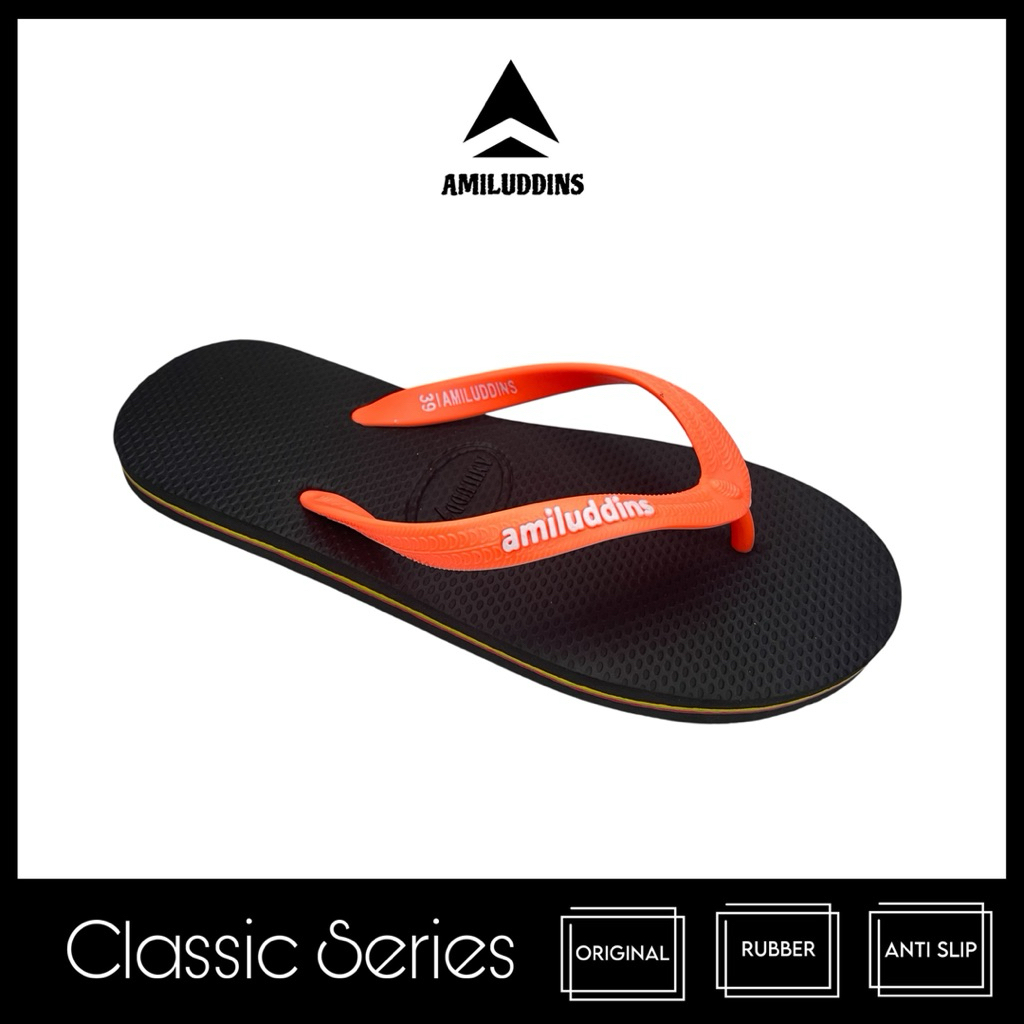 AMILUDDINS Classic 38-43 Sandal Jepit Karet Pria Wanita Casual Emboss bukan fipper bukan swallow ho