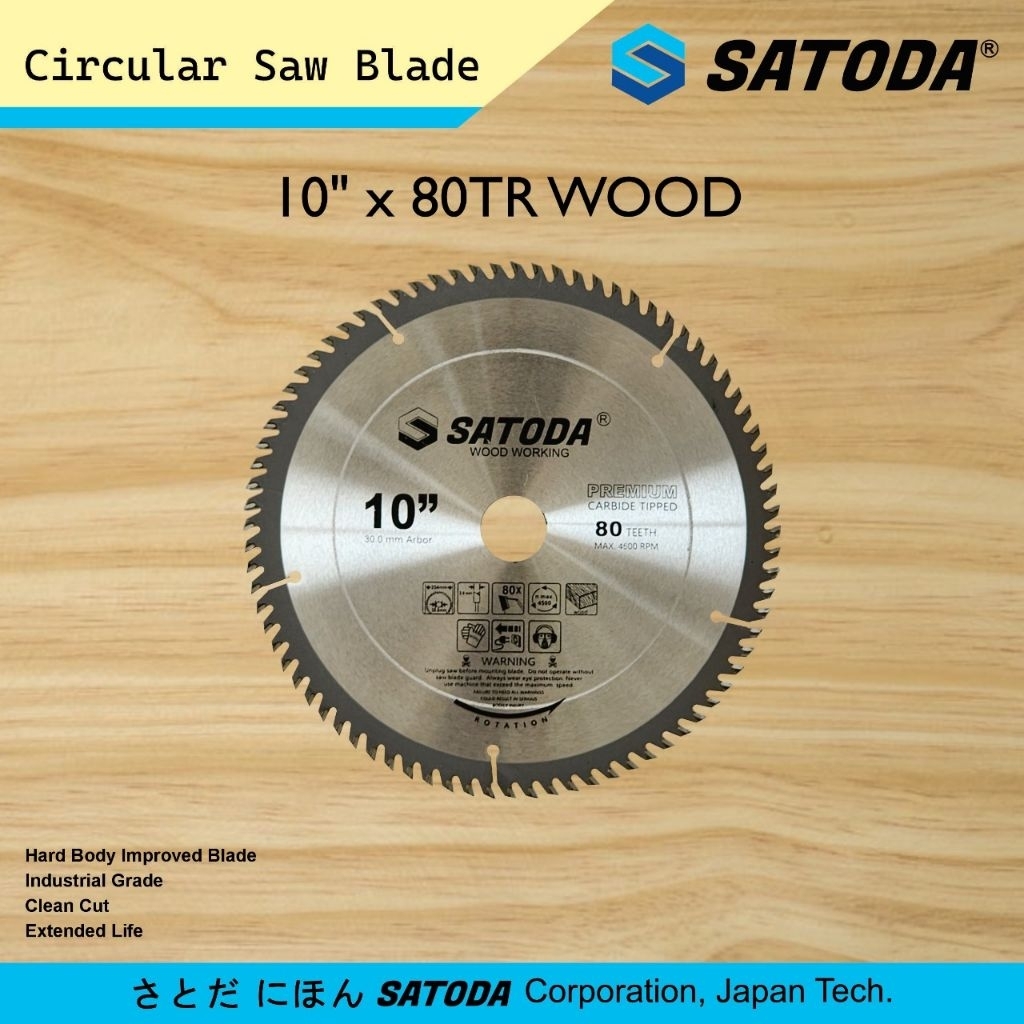 mata gergaji kayu 10 inch x 80 T Satoda japan