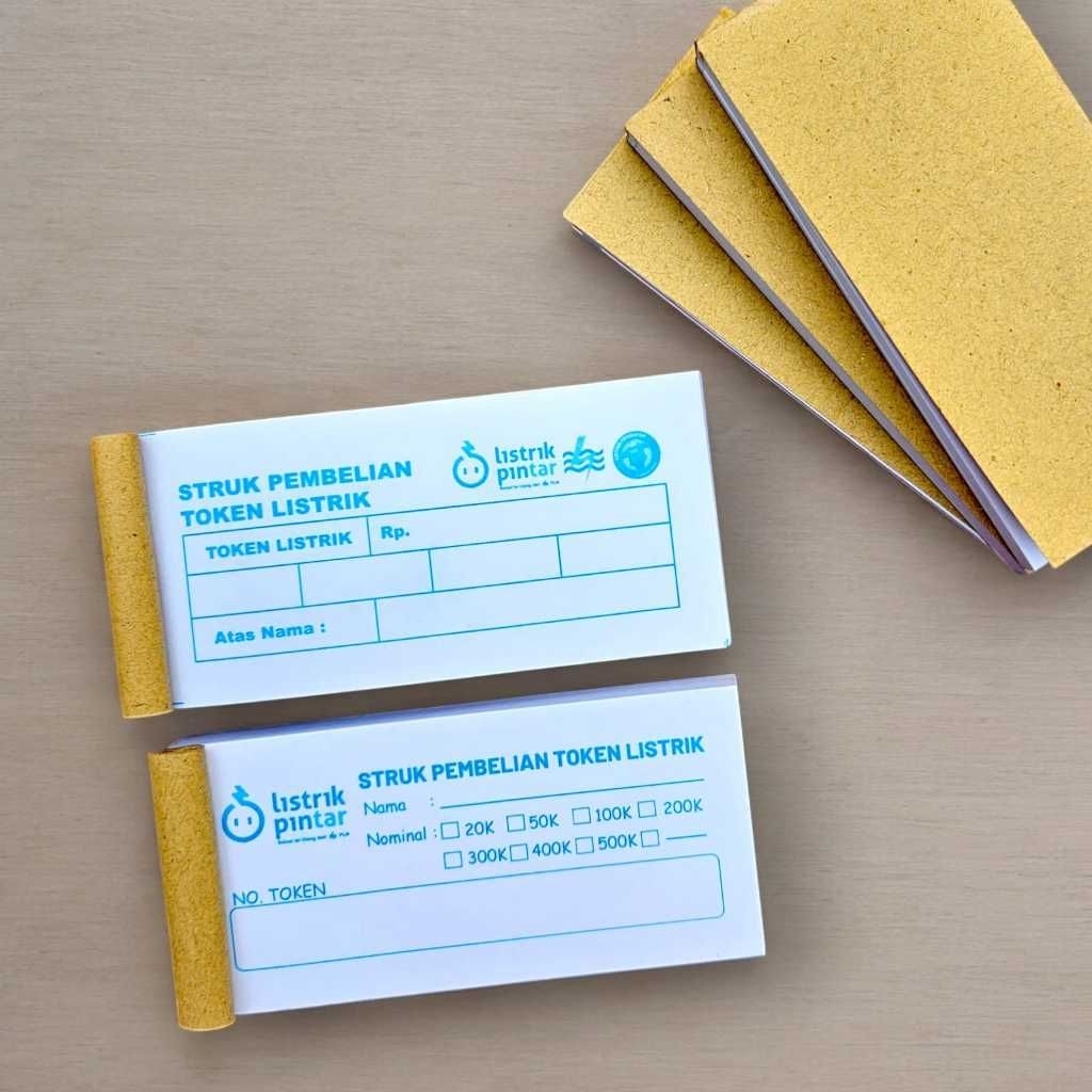 Struk pembelian token listrik / nota token listrik isi 100 lembar