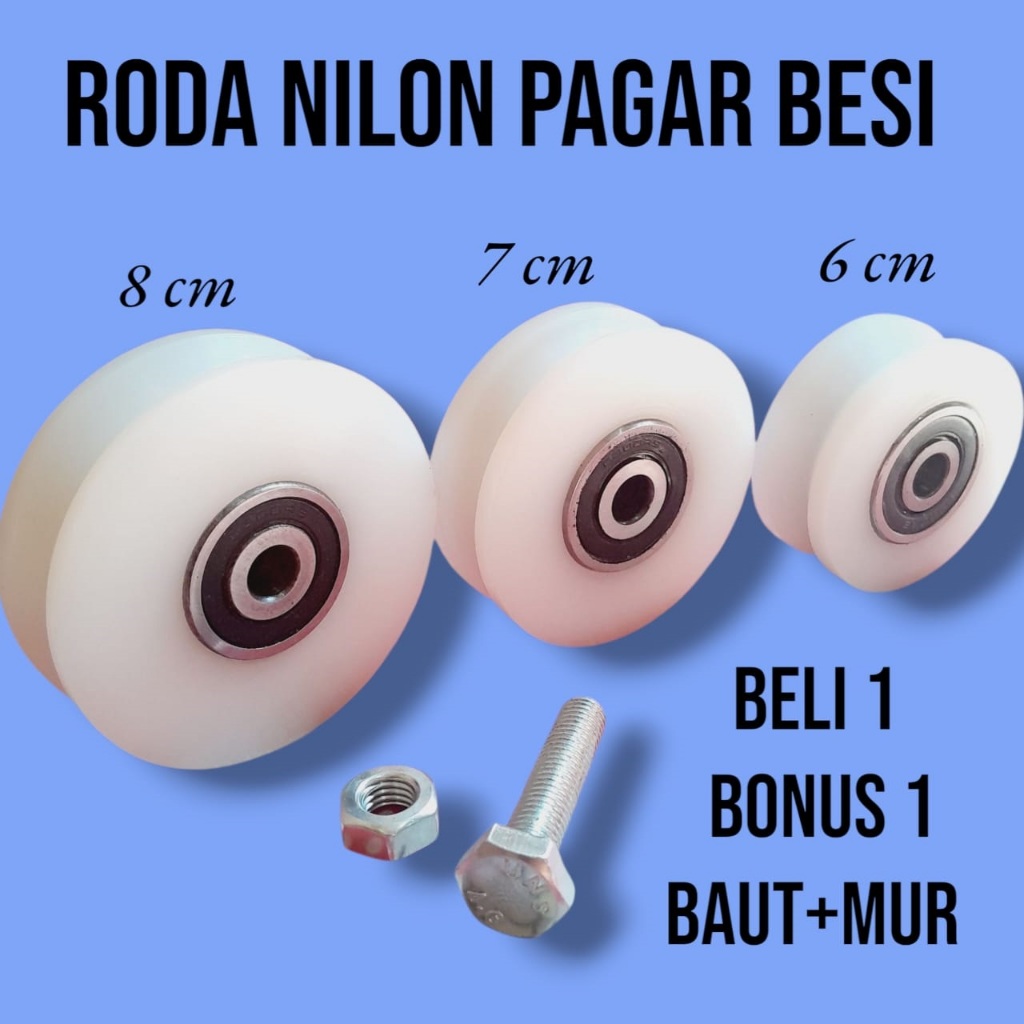 Roda pagar nilon pintu geser