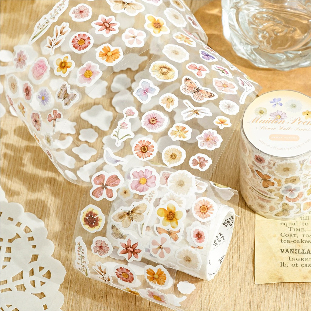 

[B945] Puisi gula die-cut pita limbah bunga waltz seri buku pegangan bunga segar bahan kartu diy dekorasi