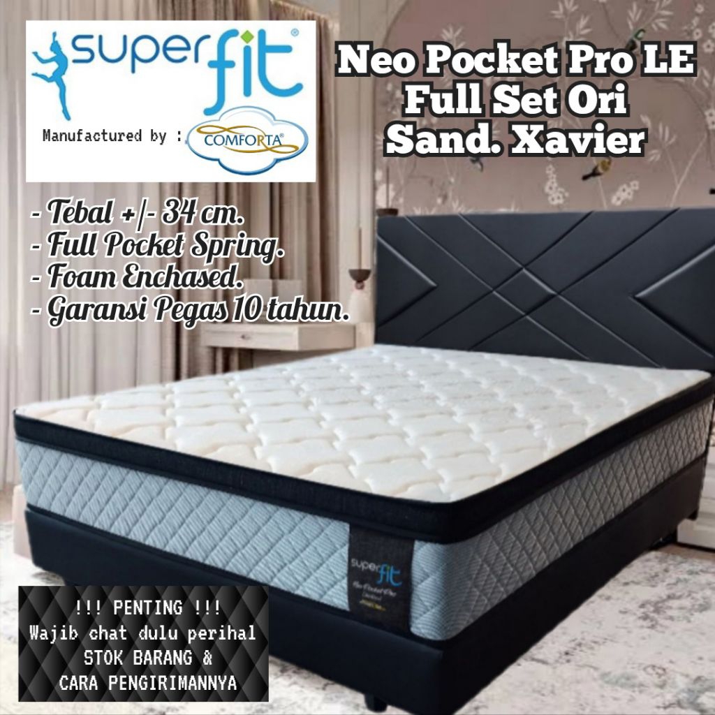 Full Set Ori . Springbed Comforta Superfit Neo Pocket PRO LE34 . 160 / 180