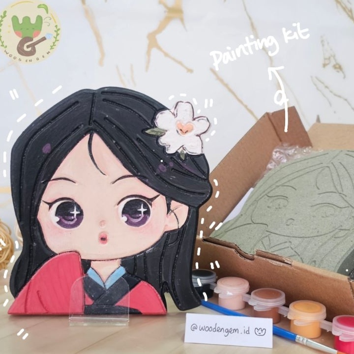 

DIY Wood Character Painting Mewarnai Melukis Mainan Edukatif Anak Hampers Souvenir Kayu Karakter Mulan Woodengem 15 cm Big Sale