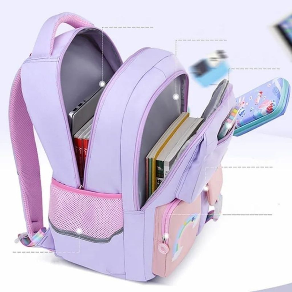 Tas Ransel Anak Sekolah TK SD model pelangi