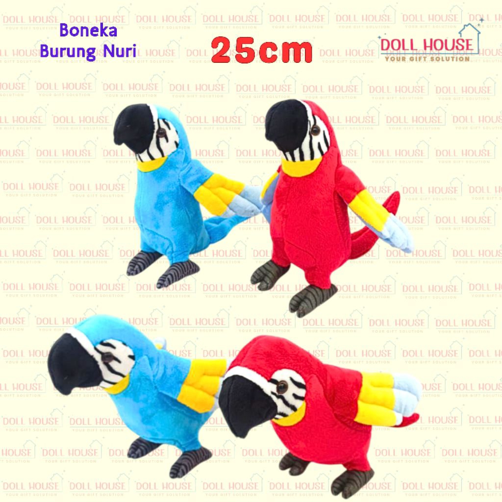 Boneka Burung Nuri / Boneka Burung kakak tua / Boneka Burung Perkutut / Boneka Hewan Burung Unik / B