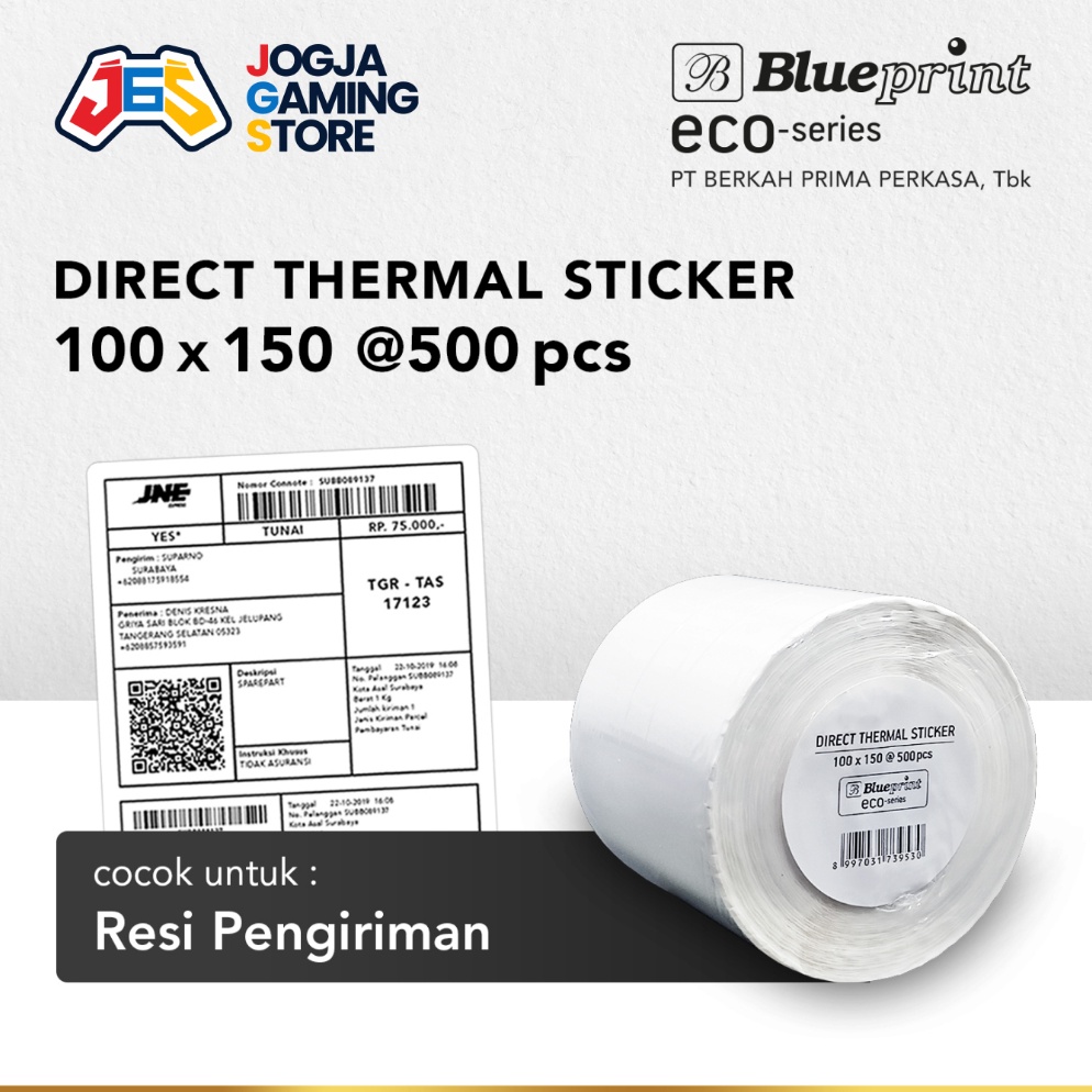 

KODE O43Q Direct Thermal Sticker Resi Online Roll BLUEPRINT ECO A6 1x15 mm