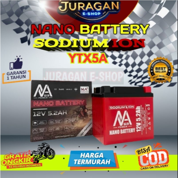 Aki Motor Sodium ion NANO BATTERY / Kwalitas di atas Aki Lithium / Aki motor / Aki Motor Sodium / Ac