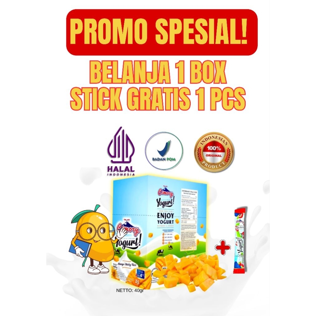 

1BOX CIMORY YOGURT STICK MURAH 40 GR ISI 25 PCS