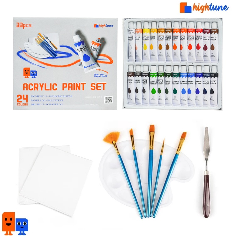 

KODE U29B Hightune Acrylic Paint Set Cat Akrilik Set 1224 Warna 1ml12ml Lukis Kanvas Acrylic DasarPrimer